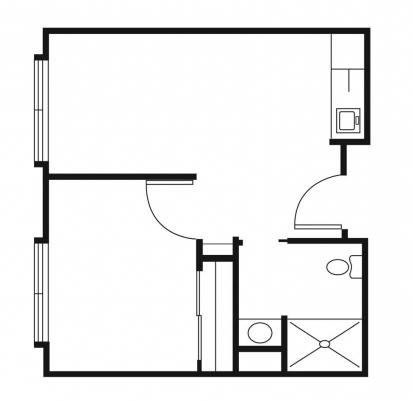إعادة تطوير شقة من غرفة واحدة في غرفتين