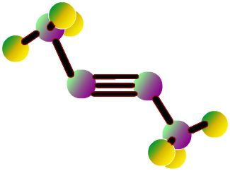 الصيغة الهيكلية والجزيئية: الأسيتيلين